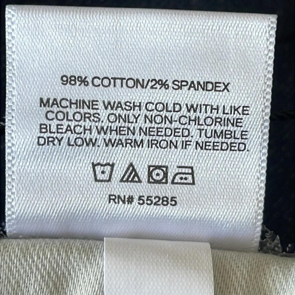 ExpressMom Jeans Women's Navy Denim Buckle Waist High Rise Straight Leg, Size 2R - Picture 10 of 10